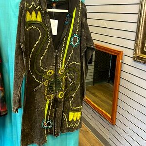 NWT Cotton Zip Up Jacket with Hand Stitching